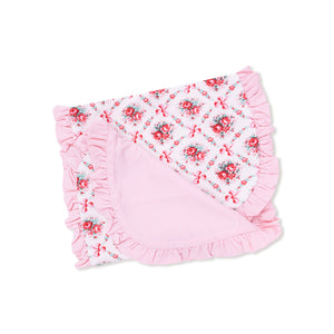 Rose Bow Lattice - Ruffle Burp Cloth