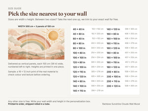 Watercolor Rainbow Sunshine Clouds Wall Mural, image 4