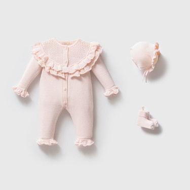 Blush Ruffle Knit 3-Piece Set