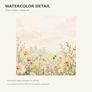 Watercolor Poppy Meadow Wall Mural, image 3