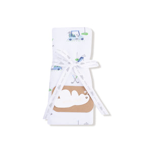 Baby Golf Carts - Blue - 2 Ply Burp Cloth with Binding