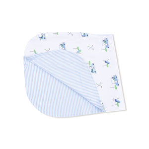 Baby Golf Carts - Blue - 2 Ply Burp Cloth with Binding
