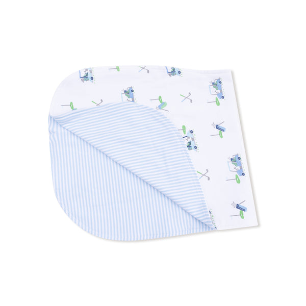 Baby Golf Carts - Blue - 2 Ply Burp Cloth with Binding