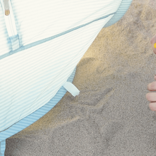 Tiny Land® One-Stop Beach Toy & Tent Set – Pastel Yellow Stripes