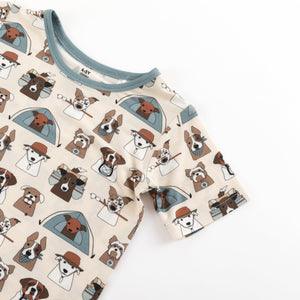 Camp Paws (Short PJ Set) - Blue