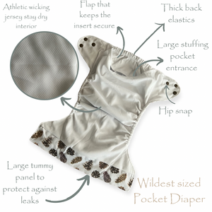 Wildest Cloth Diaper Pocket - Mighty Pines