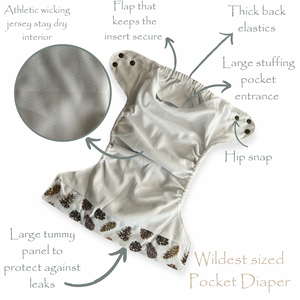 Wildest Cloth Diaper Pocket - Flutter - MOOGCO Baby