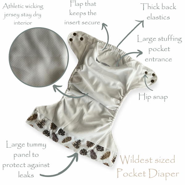 Wildest Cloth Diaper Pocket - Flutter - MOOGCO Baby