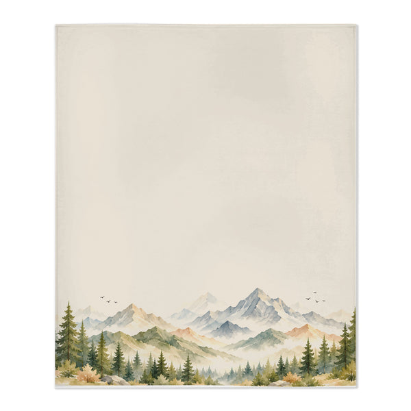 Personalize the Woodland toddler minky blanket in cream with your baby's name