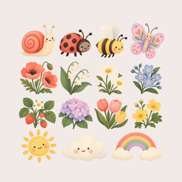 Poppy Garden Wall Decals, Set of 15, image 1