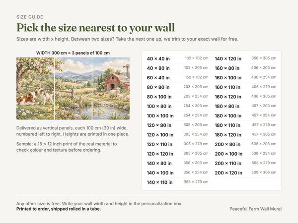 Watercolor Peaceful Farm Wall Mural, image 5