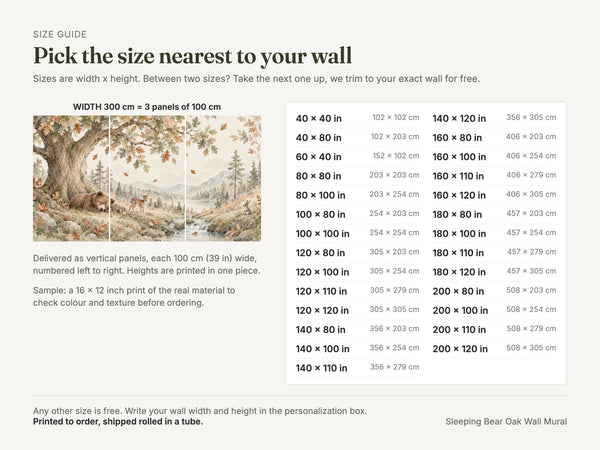 Watercolor Sleeping Bear Oak Wall Mural, image 4
