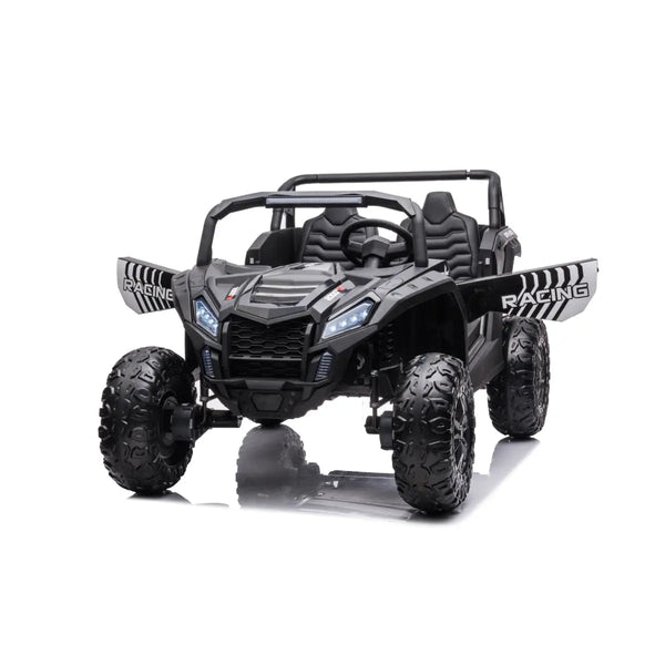 24V 4x4 Freddo Dune Buggy Buccaneer 2 Seater Ride-on in vibrant colors, angled view showcasing its design and features.