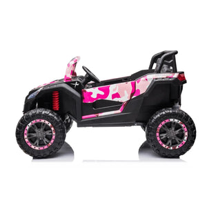 24V Freddo Dune Buggy Buccaneer 2 Seater Ride-on for kids, angled view showcasing its fun design and features.