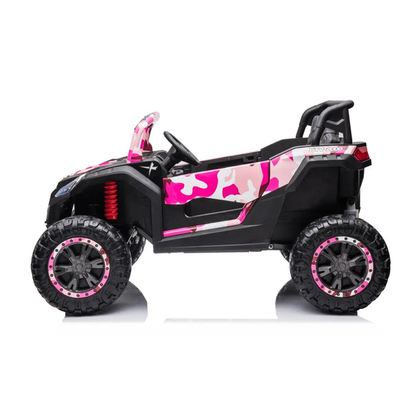 24V Freddo Dune Buggy Buccaneer 2 Seater Ride-on for kids, angled view showcasing its fun design and features.