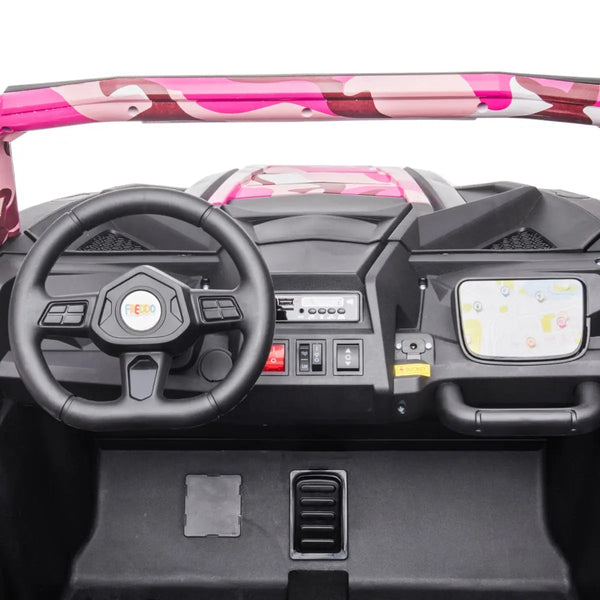 24V Freddo Dune Buggy Buccaneer 2 Seater Ride-on for kids, showcasing a stylish angle view.
