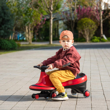 Freddo Toys Swing Car with flashing wheels, perfect for kids' ride-ons and scooters fun.