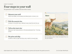 Watercolor D is for Deer Alphabet Wall Mural, image 6