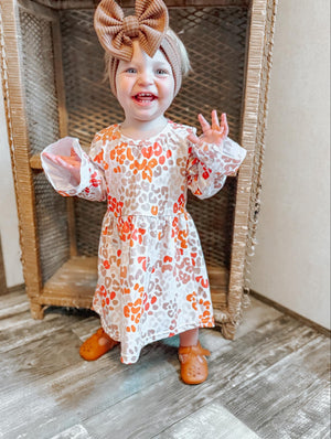 Fall Leopard bell sleeve dress