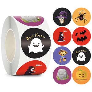 500 Rolls Happy Halloween Children's Toy Animals Thanks Decoration Sticker Label