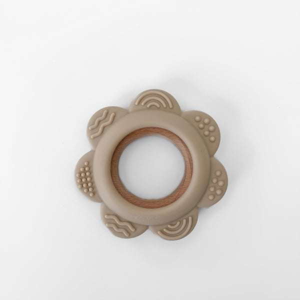 Garden Party Teether Collection - Silicone & Beechwood Flower