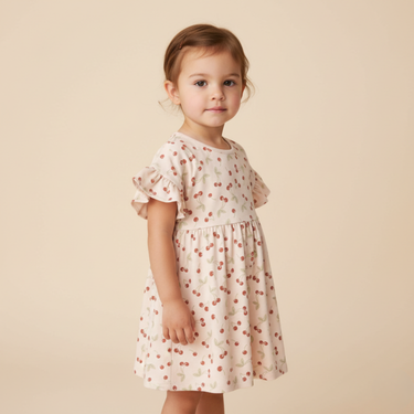 Organic Dolman Sleeve Dress - Cherry