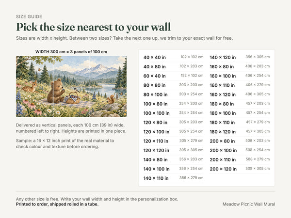 Watercolor Meadow Picnic Camping Wall Mural, image 5