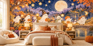 Watercolor Halloween Parade Wall Mural, image 2