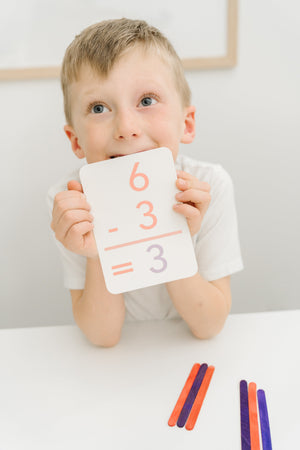 Basic Subtraction Flashcards for babies, featuring colorful designs to enhance early learning and creative activities.