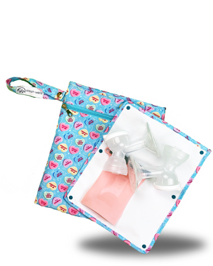 Sarah Wells Pumparoo Wet/Dry Bag – Compact Pump Parts Organizer with Waterproof Compartment & Staging Mat – Machine Washable