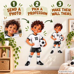 Personalized Soccer Player Wall Decal from Photo, Dream Job Sticker, image 15