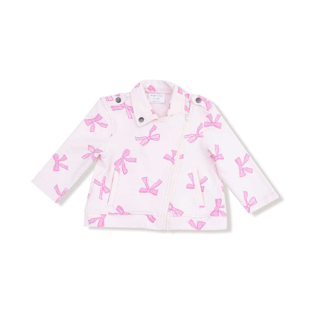 Baby Pretty Bows Motorcycle Jacket in stylish design for trendy infants. Perfect for cool weather outings.