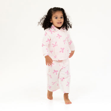 Baby Pretty Bows Motorcycle Jacket in stylish design for trendy infants. Perfect for cool weather outings.