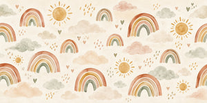 Watercolor Little Rainbows Pattern Wall Mural, image 2