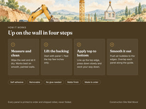 Watercolor Construction Site Wall Mural, image 9