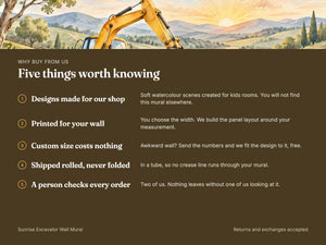 Watercolor Sunrise Excavator Wall Mural, image 10