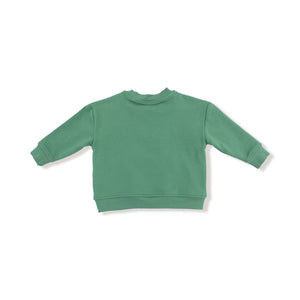 Holiday Plaid - Drop Sleeve Bear Sweatshirt with Rib Cuffs