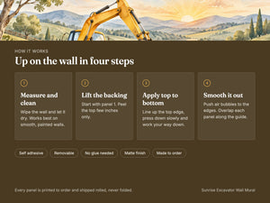 Watercolor Sunrise Excavator Wall Mural, image 9