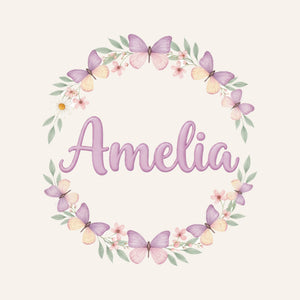 Personalised Butterfly Wreath Name Wall Decal, image 3