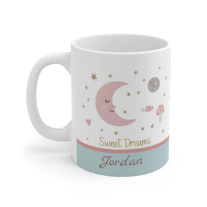 Sweet Dreams Moon & Stars Mug - Personalized Celestial Gift