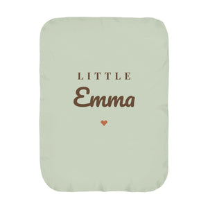 Little Name swaddle blanket in sage