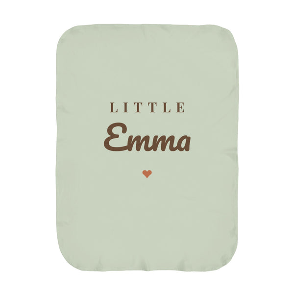 Little Name swaddle blanket in sage