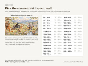 Watercolor Animal Music Festival Wall Mural, image 5