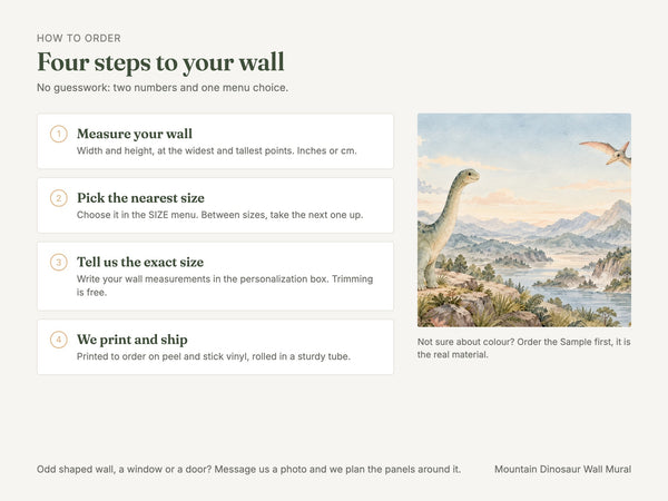Watercolor Mountain Dinosaur Wall Mural, image 6