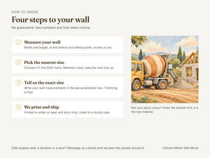 Watercolor Cement Mixer Wall Mural, image 6
