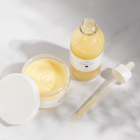 "2-Step Stretch Mark Prevention Bundle for effective skincare and wellness during pregnancy."