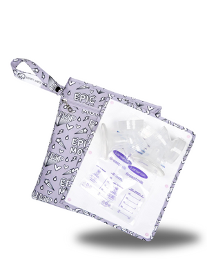 Sarah Wells Pumparoo Wet/Dry Bag – Compact Pump Parts Organizer with Waterproof Compartment & Staging Mat – Machine Washable