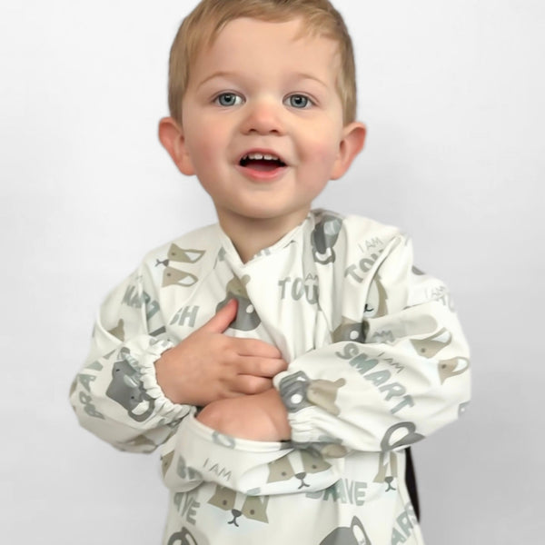 The Grayson Long Sleeve Bib - Affirmation Animals