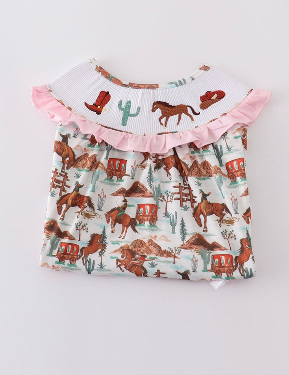 Western smocked girl dress