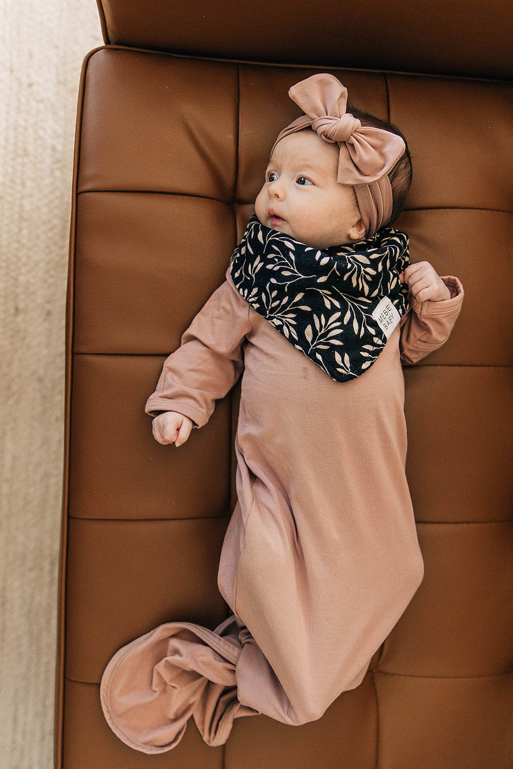 Dusty Rose Bamboo Knot Gown - MOOGCO Baby